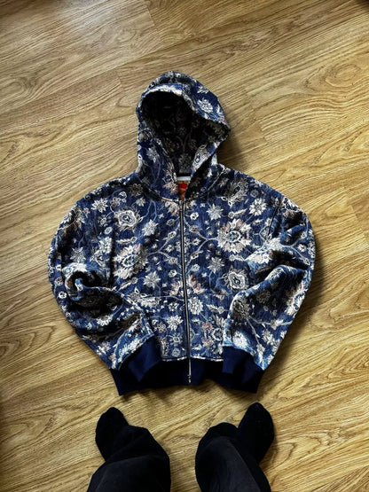 American Street Hip Hop Joker Fur Collar Zipper Hoodie Women Harajuku Y2K New Fashion Vintage Sweatshirt Unisex Punk Warm Hoodie